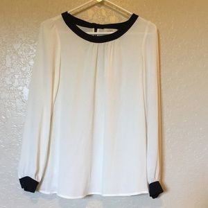 LOFT Cream Long Sleeved Top